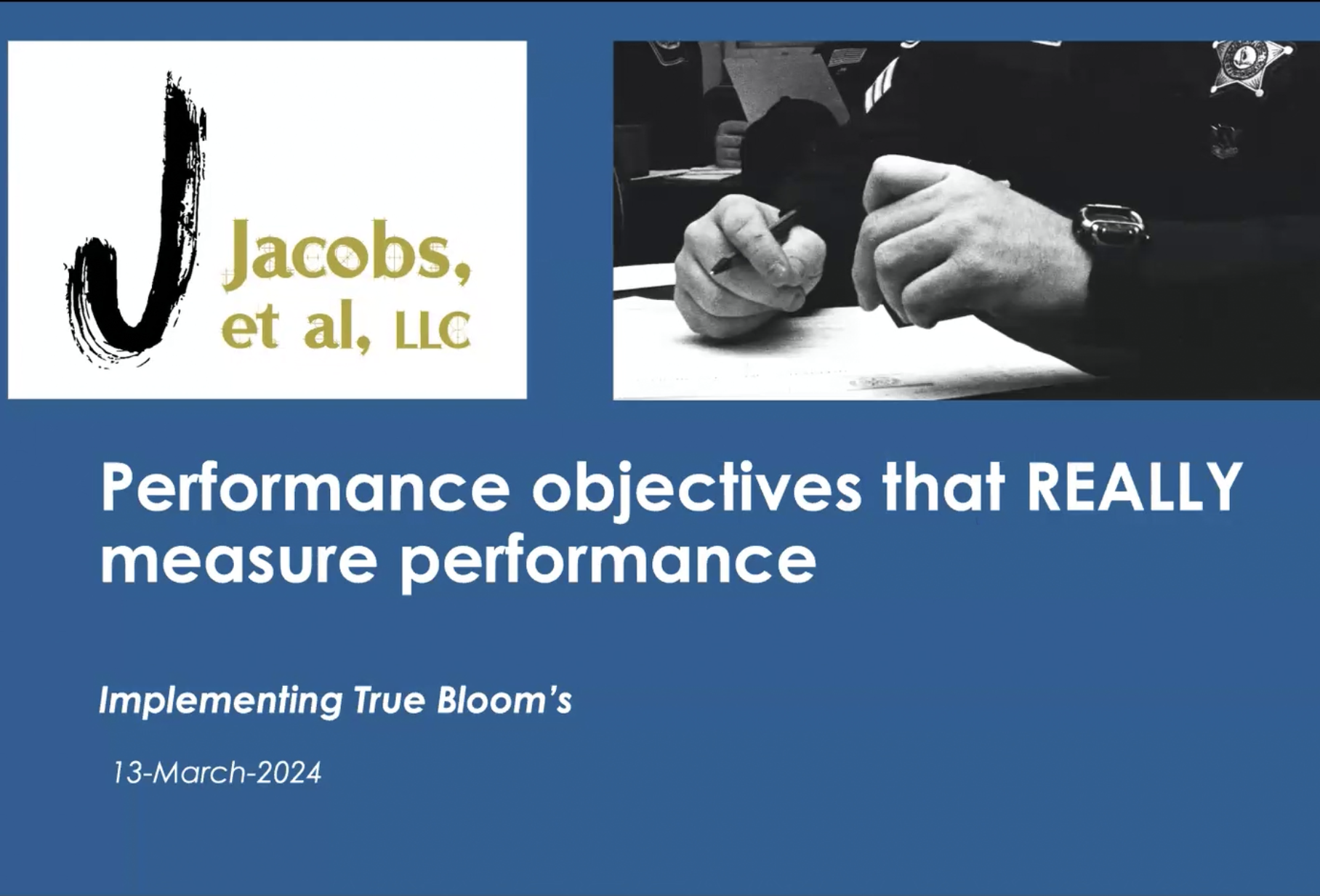 Performance Objectives That Really Measure Performance Jacobs Et Al Llc